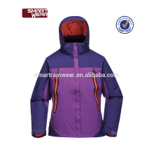 228T Nylon taslon revestido de PU impermeável e windproof jaqueta de mulheres